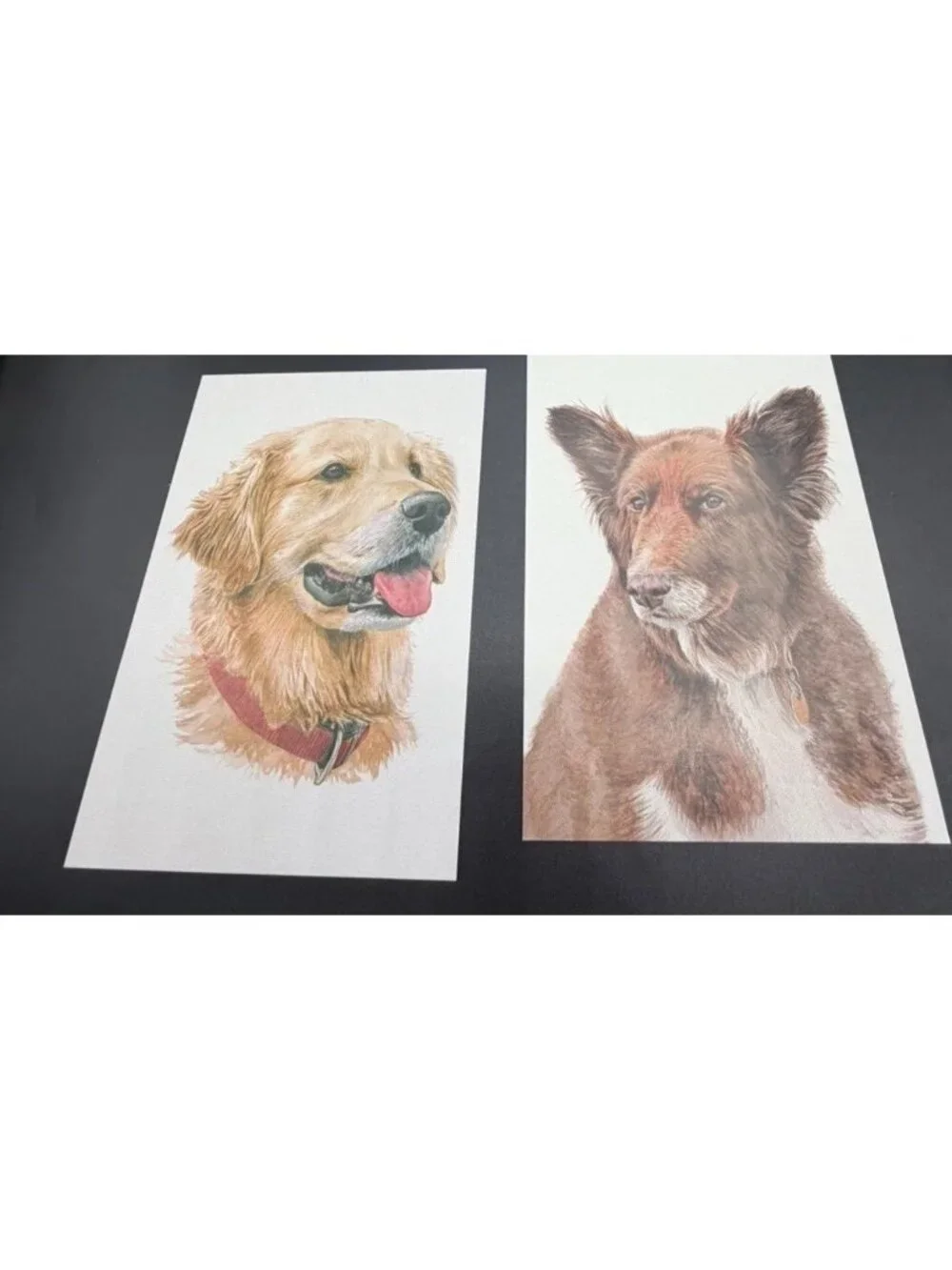 Geoffrey Martin Dog Art Postcards Set Of 6 Animal Prints Dog Lover Unposted
